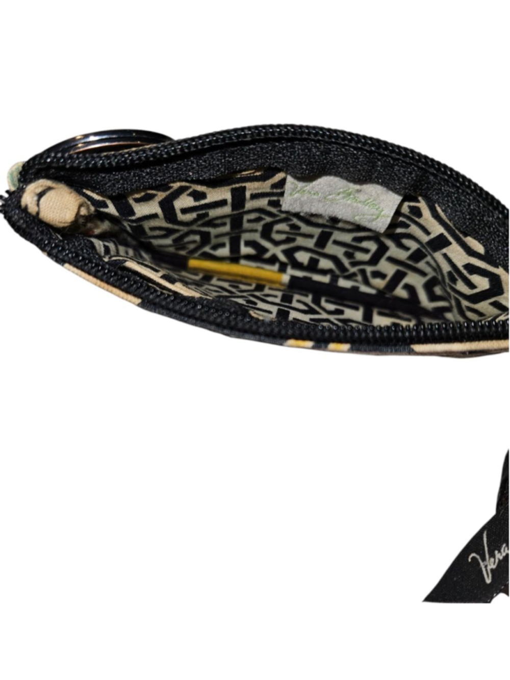 Women's Vera Bradley Key & Card Holder One Size Black Yellow Floral (Retired) - Picture 4 of 8